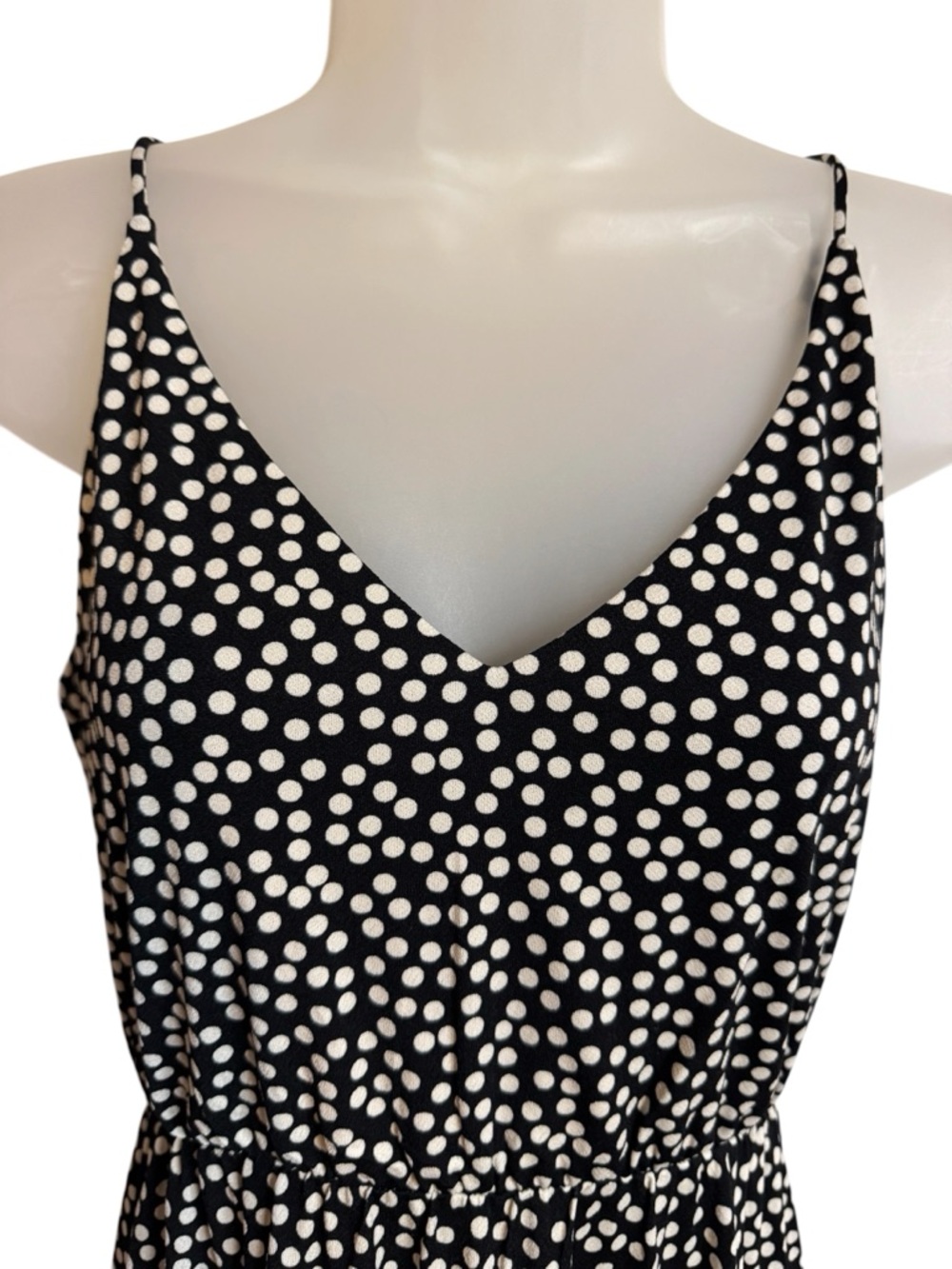 NWT H&M Black Dress with White Dot Print Midi  SMALL   #CL - Picture 3 of 9
